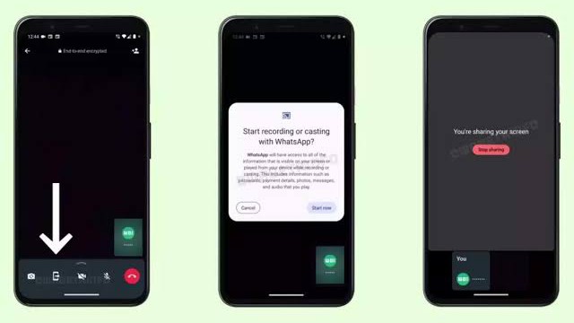 WhatsApp Screen Sharing for Video Calls