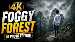 Mystical Forest AI Photo Editing Prompt With Cinematic Fog Effects
