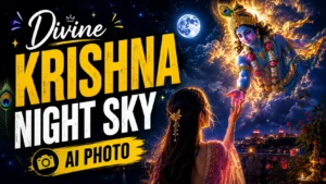 Divine Krishna Night Sky AI Photo Editing Prompt for ChatGPT & Google Gemini
