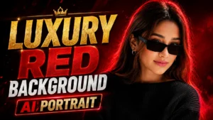 Luxury Red Background AI Portrait Prompt for ChatGPT & Google Gemini