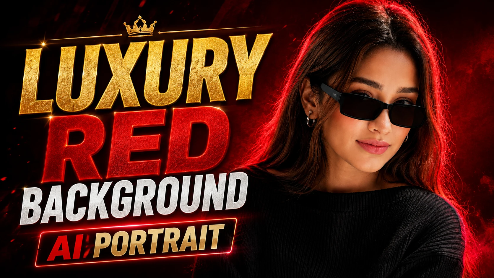 Luxury Red Background AI Portrait Prompt for ChatGPT & Google Gemini