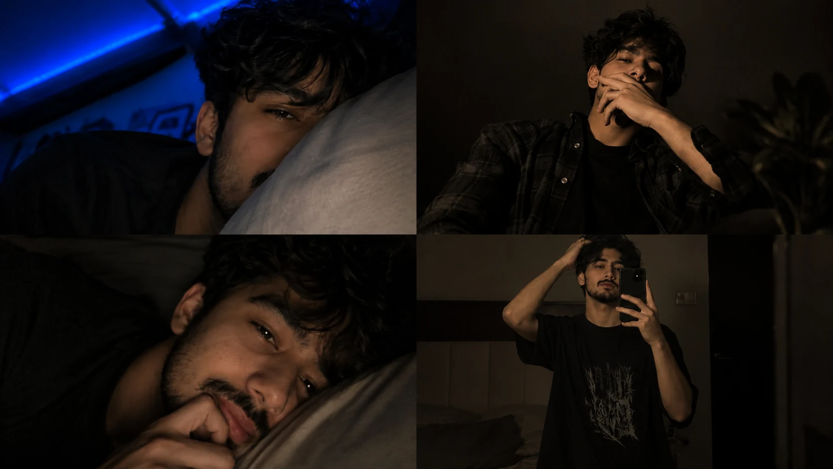 Dark Moody 4-Photo Collage AI Prompt