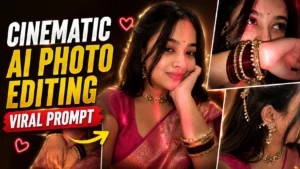 Aesthetic Saree Collage AI Photo Editing Prompt