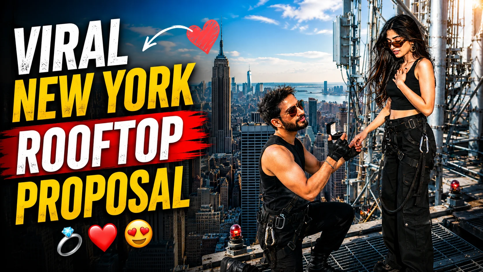 Viral New York Rooftop Proposal AI Photo Editing Prompt