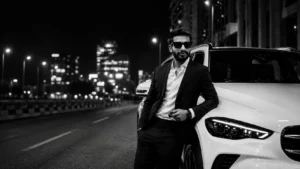 Black and White Luxury Car AI Photo