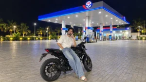 Realistic Night Photo With a Motorcycle Using AI