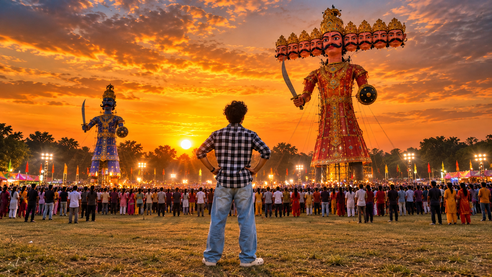Dussehra Ravan Dahan Photo Using AI